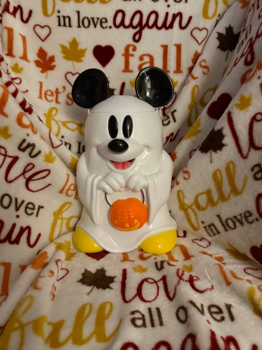 Disney Parks Mickey Ghost Halloween Popcorn Bucket Pumpkin Pail 2010s